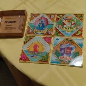 4 island tropical drink themed coasters from Pier 1 imports